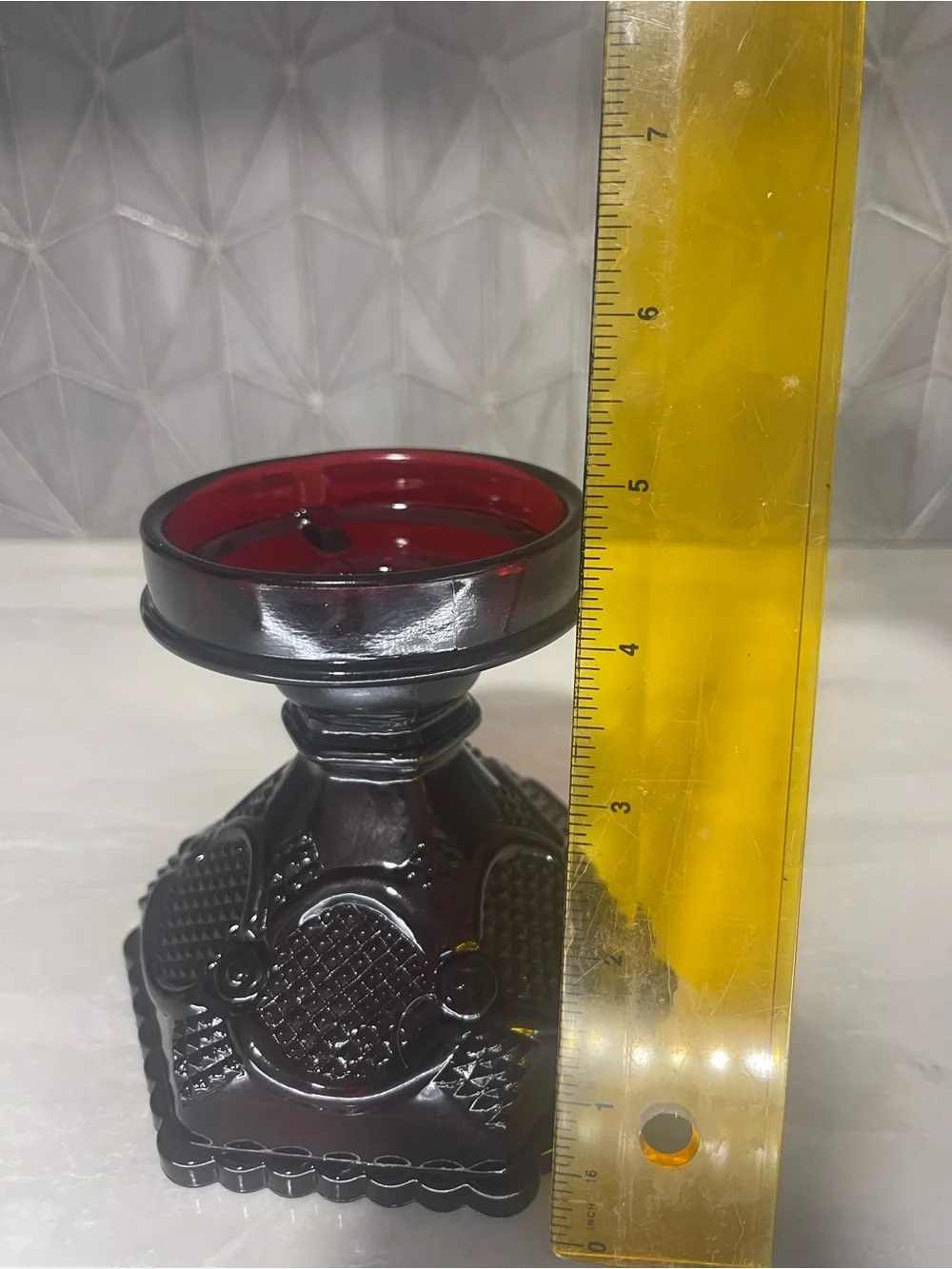Avon Vintage Cape Cod Ruby Red Collection Candle Holder or Candy Dish